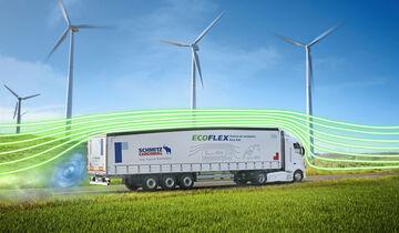 EcoGeneration Sattelauflieger Curtainsider Aerodynamik Trailer, Windräder, Umwelt, CO2, grüne Logistik, EcoFlex