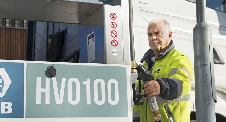 HVO-Treibstoff ist in Schweden schon lange im Einsatz - hier bei Scania in Södertälje. 