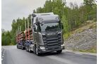 Scania 730 S V8 Highline 8x4 rear-steer timber transport