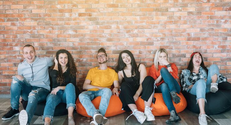 millennials hang out resting lounge zone fun